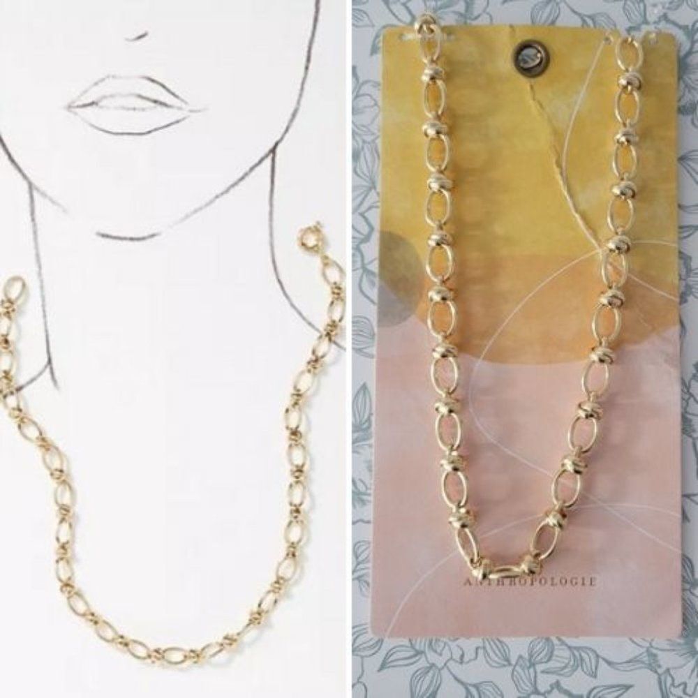 NWT Anthropologie Zadie Gold Chain Necklace